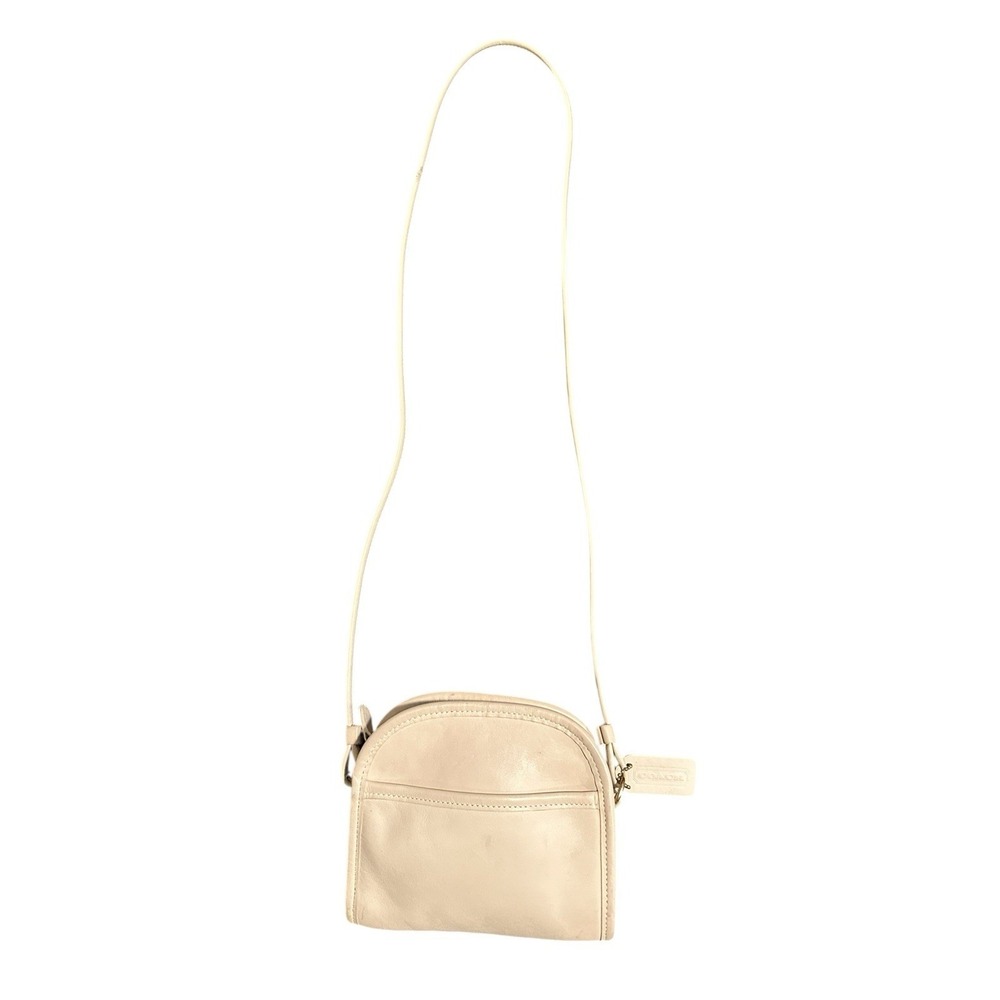 Vintage Coach Shoulder Bone Cream Leather ABBIE ZIP Boho Going Out Old Money - Picture 2 of 9